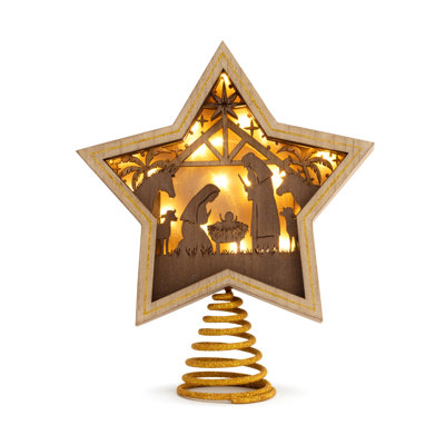 10 " Handmade Nativity Shatterproof Tree Topper