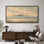 «Serene Coastal Sunset with Distant Mountains and Flying Birds», reproduction d'art sur toile encadrée très grande-1552841144-1552841122