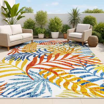 Tapis intérieur / extérieur crème / orange Manor Tropics