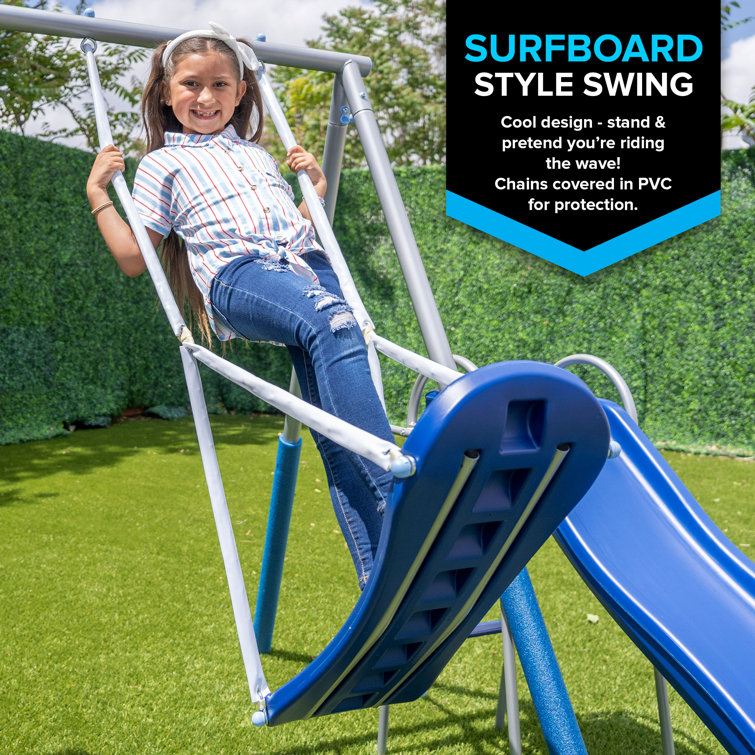 Sportspower Super Surfer Metal Swing Set with Slide