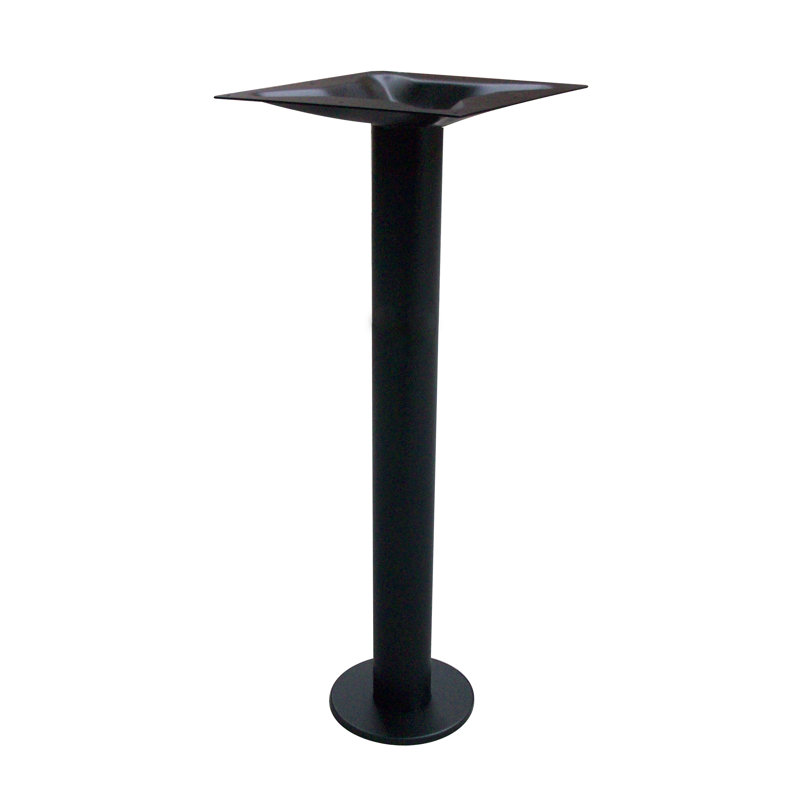 Base de table à hauteur de barre en acier fixée au sol