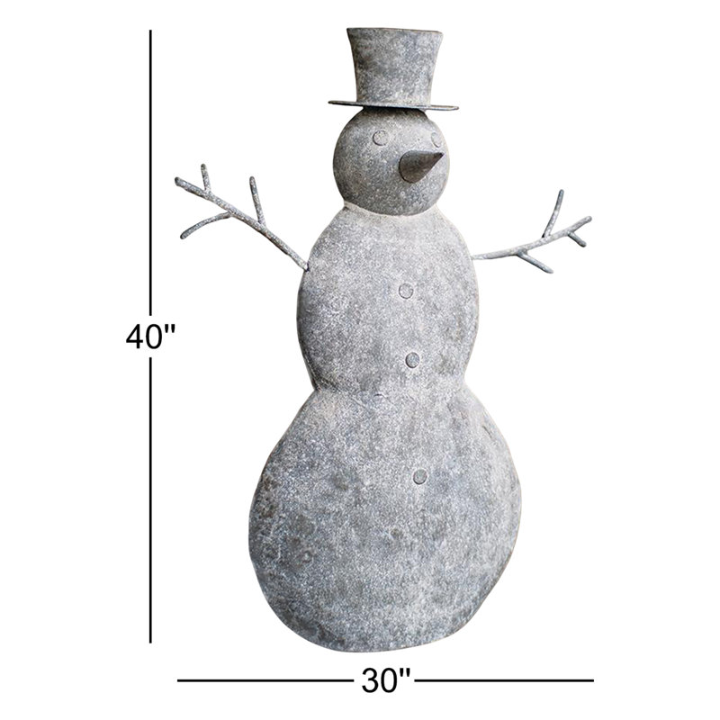 The Holiday Aisle® Modern Decorative Metal Snowman In Gray