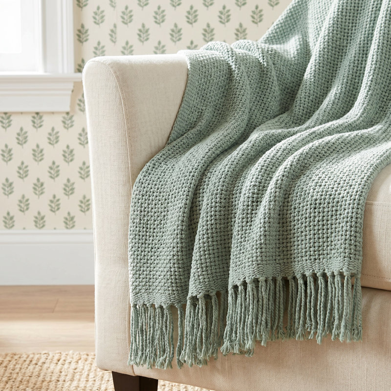 Duien Hand Woven Throw Blanket, Slate