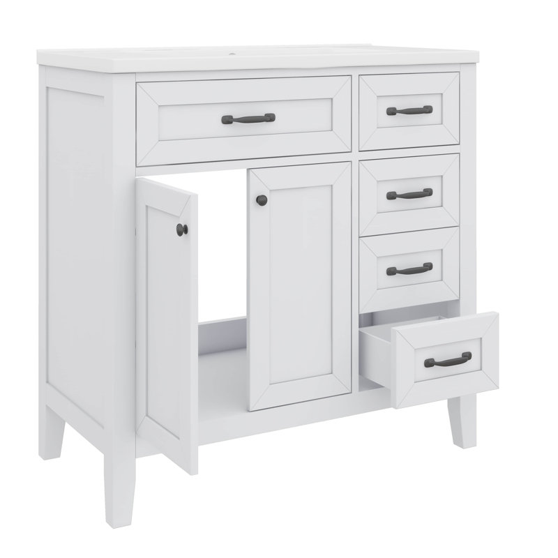 Ensemble de meuble-lavabo avec lavabo 36 po, Blanc, Noir