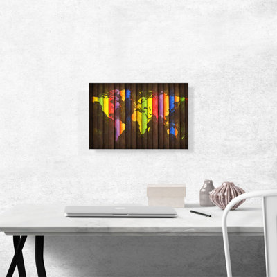 " Rainbo Colorful World Map "