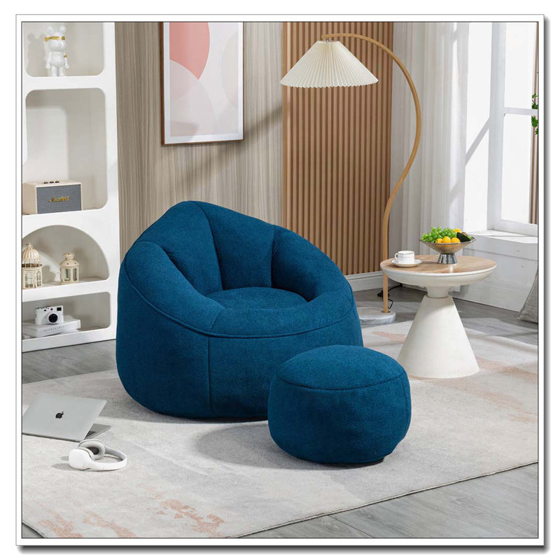 Fauteuil à billes rembourré, Bleu