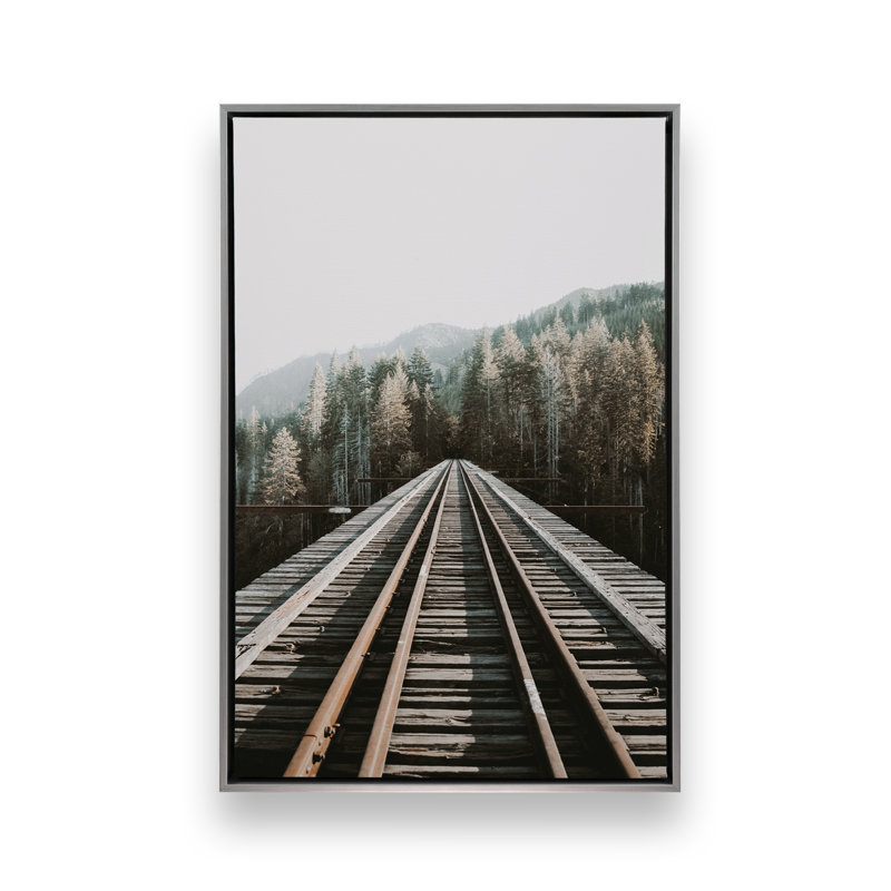 «Tranquil Journeys on Canvas» par Krista Mosakowski, H 38 po x l 26 po, Cadre flottant en chrome poli