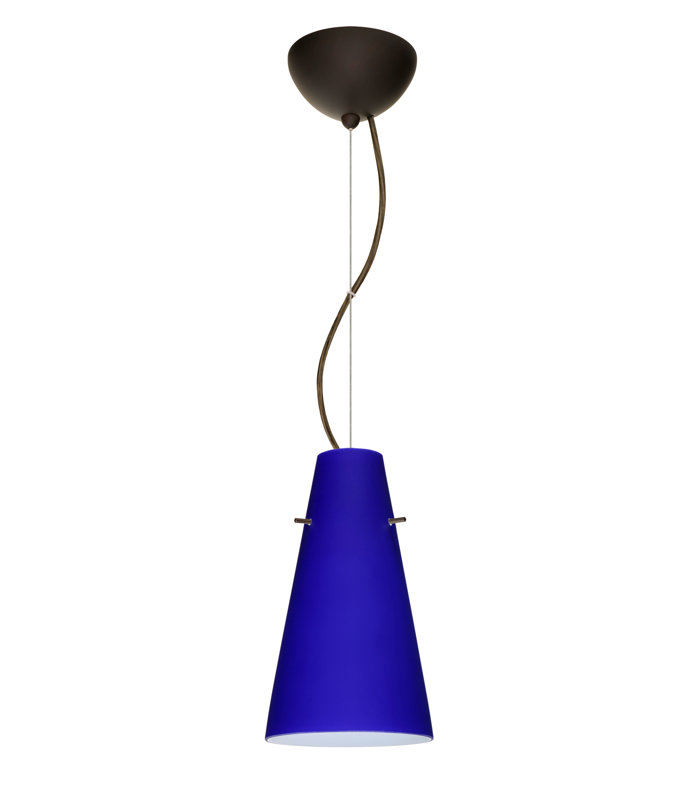 Canyon Creek 1 - Light Single Pendant, Cobalt Blue Matte, Bronze, Incandescent