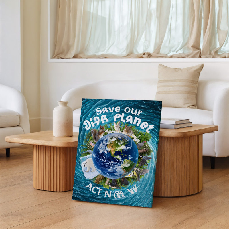 Reproduction d'art sur toile, "Créez un collage vibrant qui met l'accent sur les thèmes écologiques", H 20 po x l 20 po