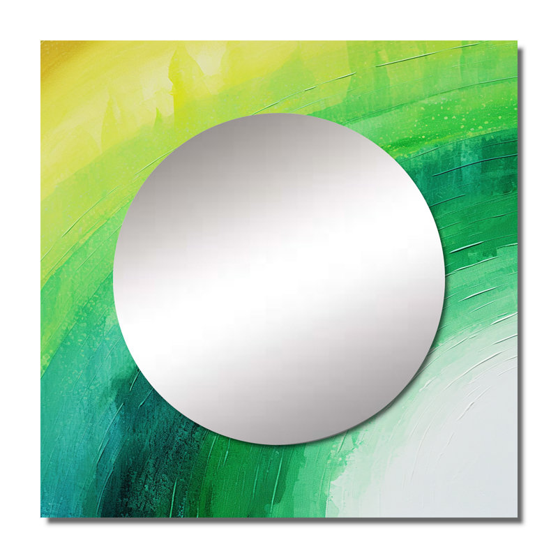 Lonzell - Grand miroir carré arc-en-ciel pour décoration murale, 29 po x 29 po