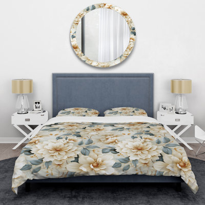 Ensemble de housse de couette blanche Mandalas