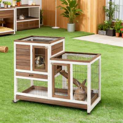 Cage à lapin surélevée en bois
