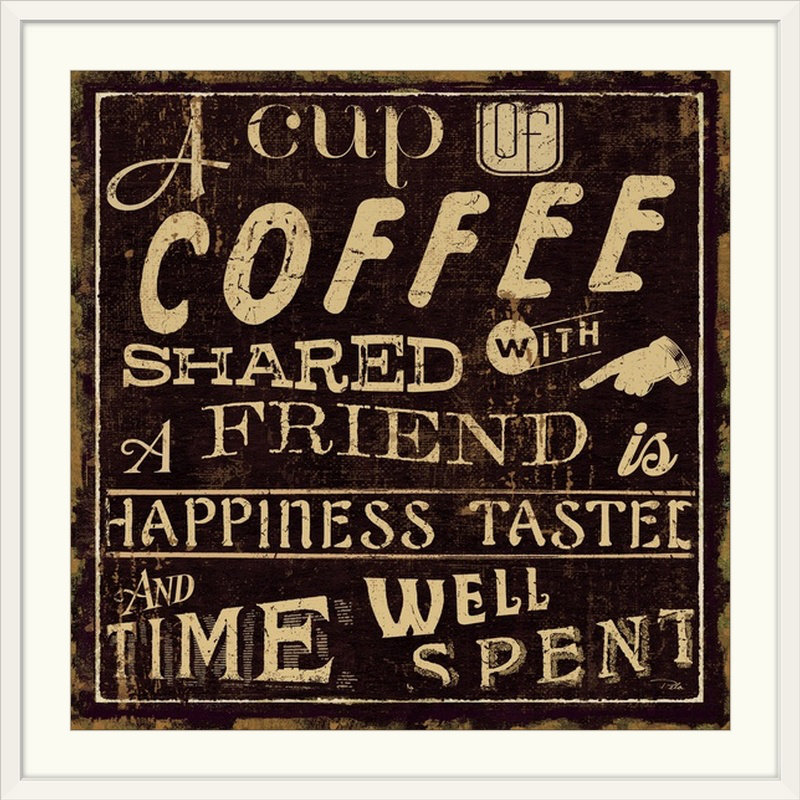 « coffee quote i rétro », H 35 po x l 35 po x P 1,5 po, Toile