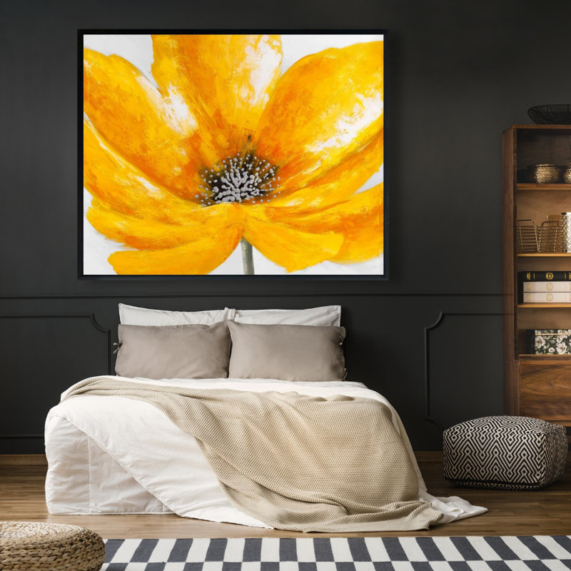 Big Yellow Flower Print On Canvas