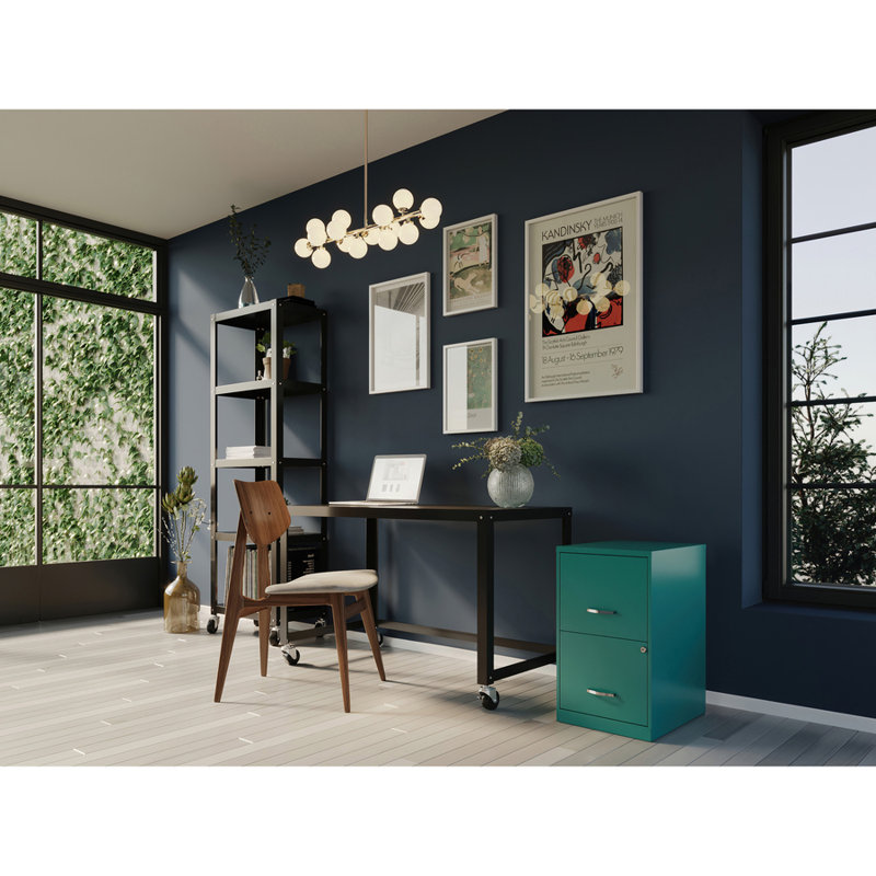 Teal 2-Drawer Lockable Steel File Cabinet