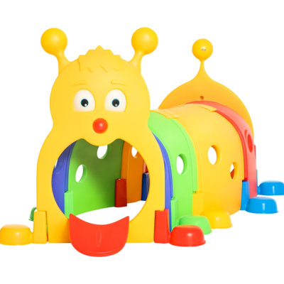 Tunnel avec conception de chenille pour les enfants de 3 à 6 ans, aire de jeu extérieure intérieure, construction en polypropylène, conception facile d'entretien, matériau préféré, jeu durable, installation simple