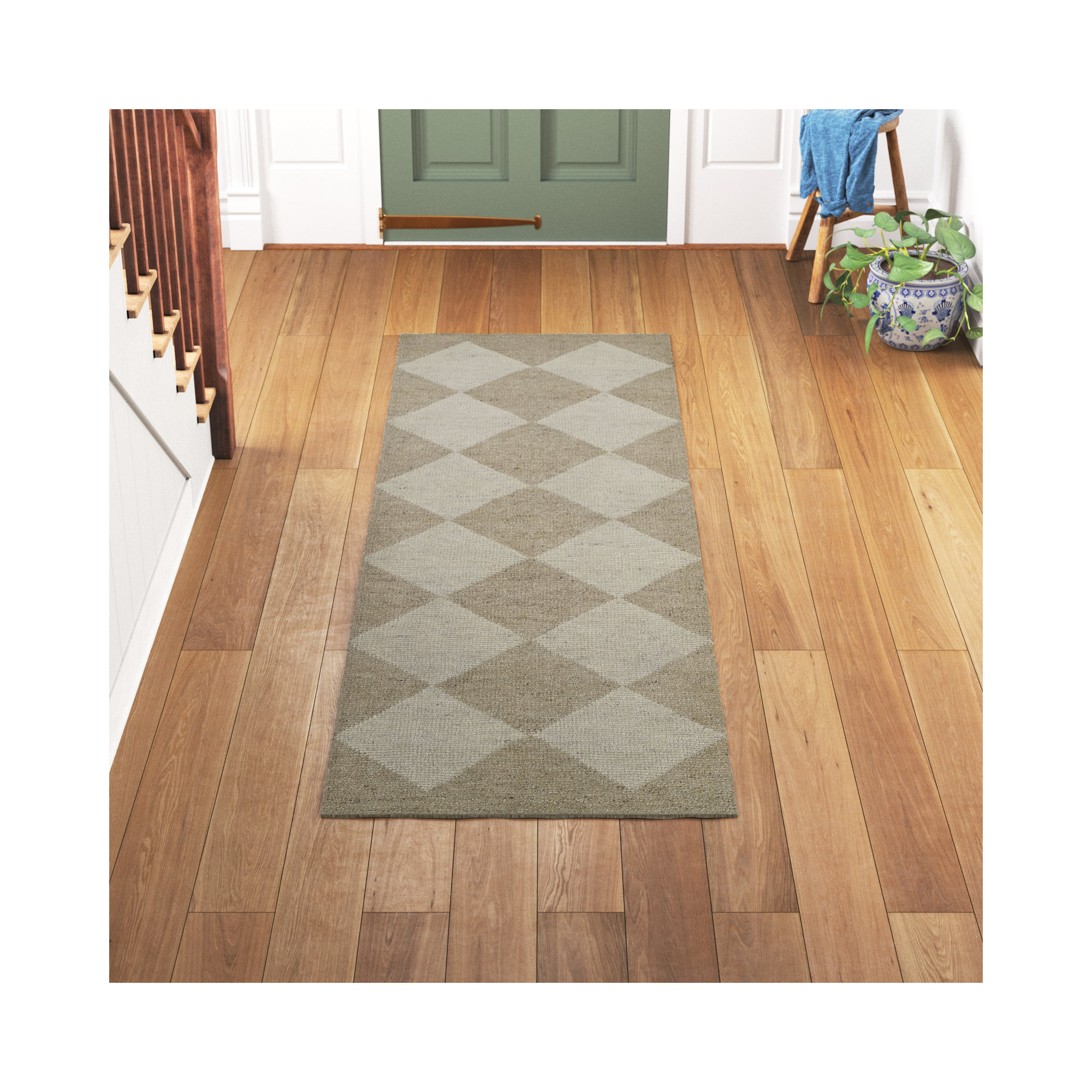 Winnie Handmade Wool Beige/Tan Rug, Runner2'6" X 8' 