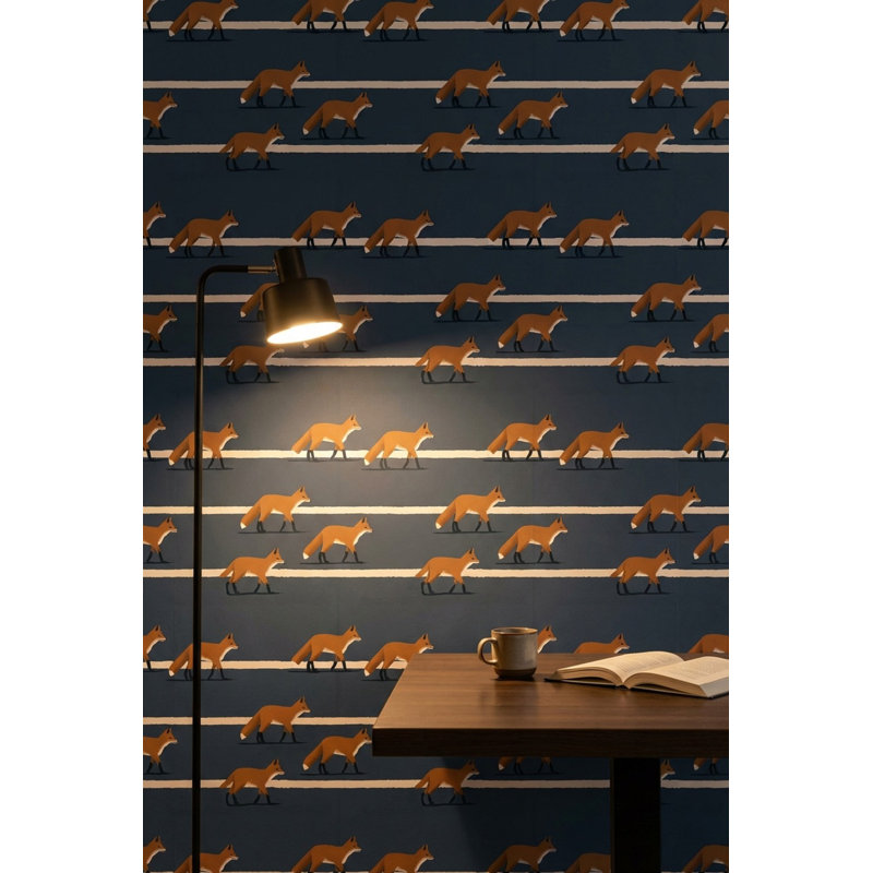 Papier peint à motif d'animaux Fox, Peler et coller