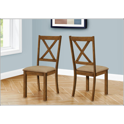 Ensemble de chaises de salle à manger rembourrées transitionnelles avec structure en bois de noyer pour le confort de la cuisine et de la salle à manger