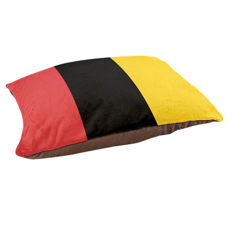 Oreiller Maryland, Grand (l 40 po x P 30 po x H 6,5 po), Rouge / Noir / Jaune