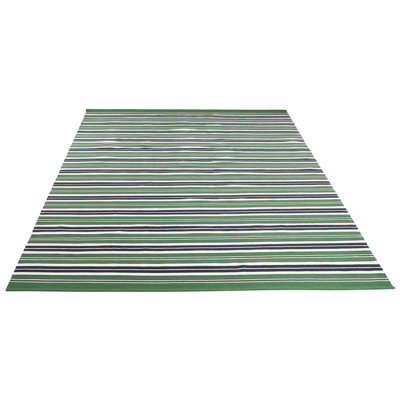 Lauren Ralph Lauren Leopold Stripe Flat Weave, Polyester, Green Area Rug