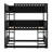Kayda Twin Over Twin Over Twin Triple Rubber Wood Bunk Bed, With Ladders, Guardrails Detachable Bunk Bed-106307171