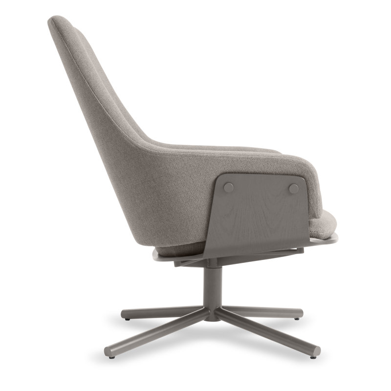 Lock Swivel Armchair, Condit Silver Gray 100% Polyester, Silver Gray