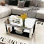 Table basse rectangulaire en verre Baked Curved Mirror