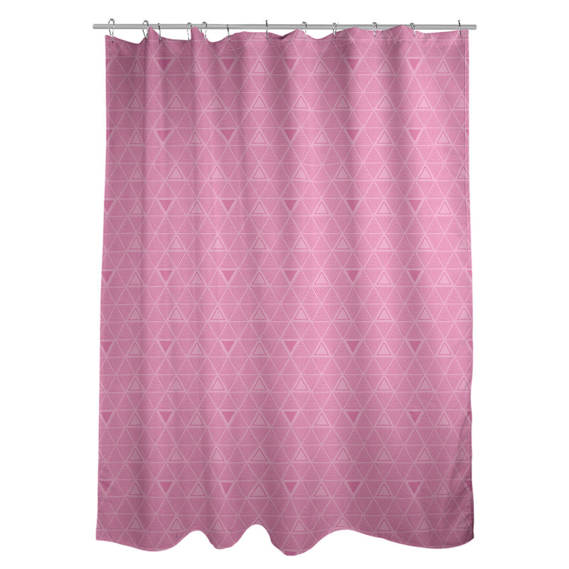 Rideau de douche simple à triangles à main classique Patricia Geoffrey, Rose clair 1, Yes