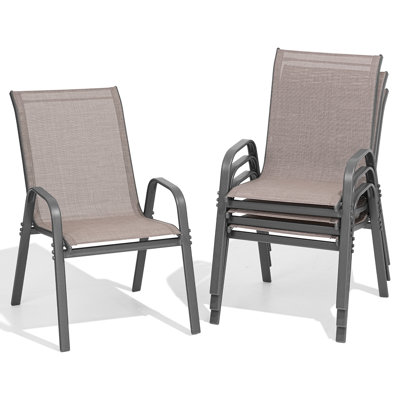 Ensemble de chaises de patio en acier thermolaqué Wittig (ensemble de 4) 