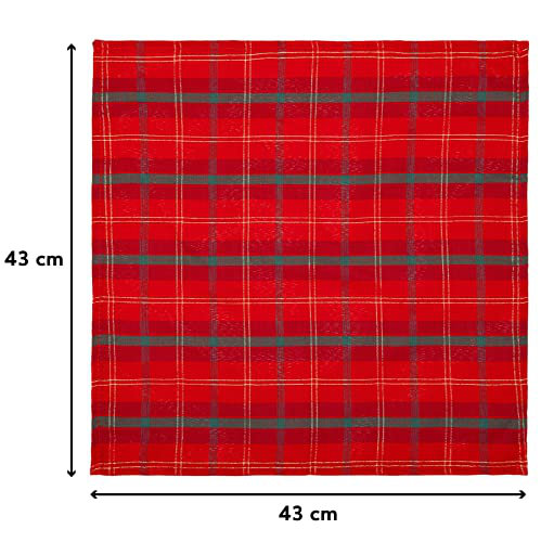 Christmas Napkins Scottish Tartan- Pack of 6, 17in x 17in