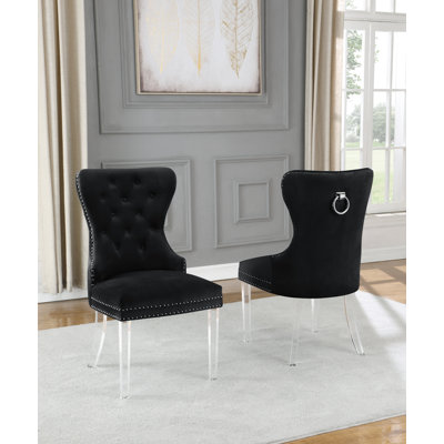 Chaise d'appoint rembourrée en velours Carner