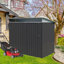 Remise de rangement imperméable en métal - Porte verrouillable et fenêtre latérale pour le jardin / patio (gris)