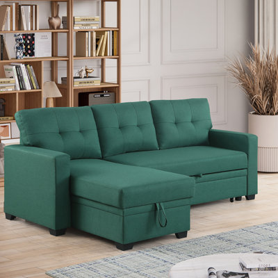 Canapé modulaire convertible rembourré avec méridienne coulissante