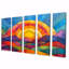 Arc-en-ciel sur montagnes colorées abstraites - art mural arc-en-ciel - ensemble d'art mural Traditi-3920277-3920276
