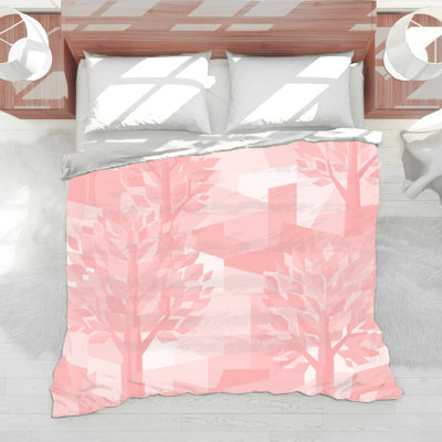 Geometric Trees Illustration Comforter