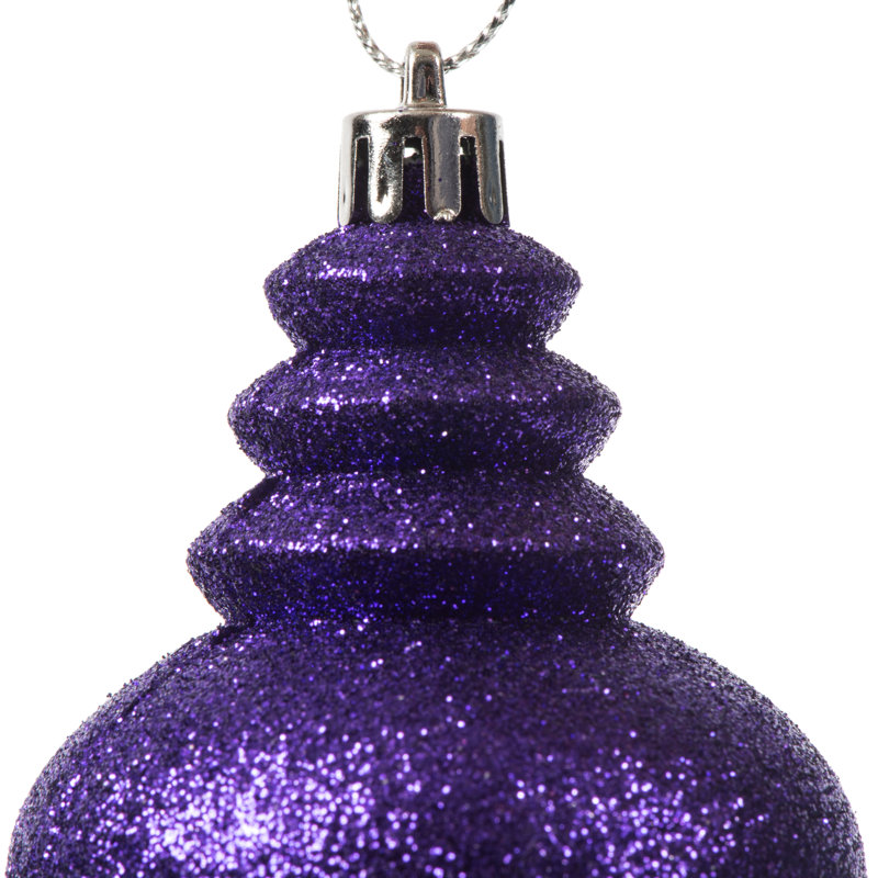 7" 4-Finish Finial Ornament, Purple