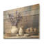 Lavender Farmhouse Still Life - Herbs Wood Wall Art On Natural Pine Wood-101407359