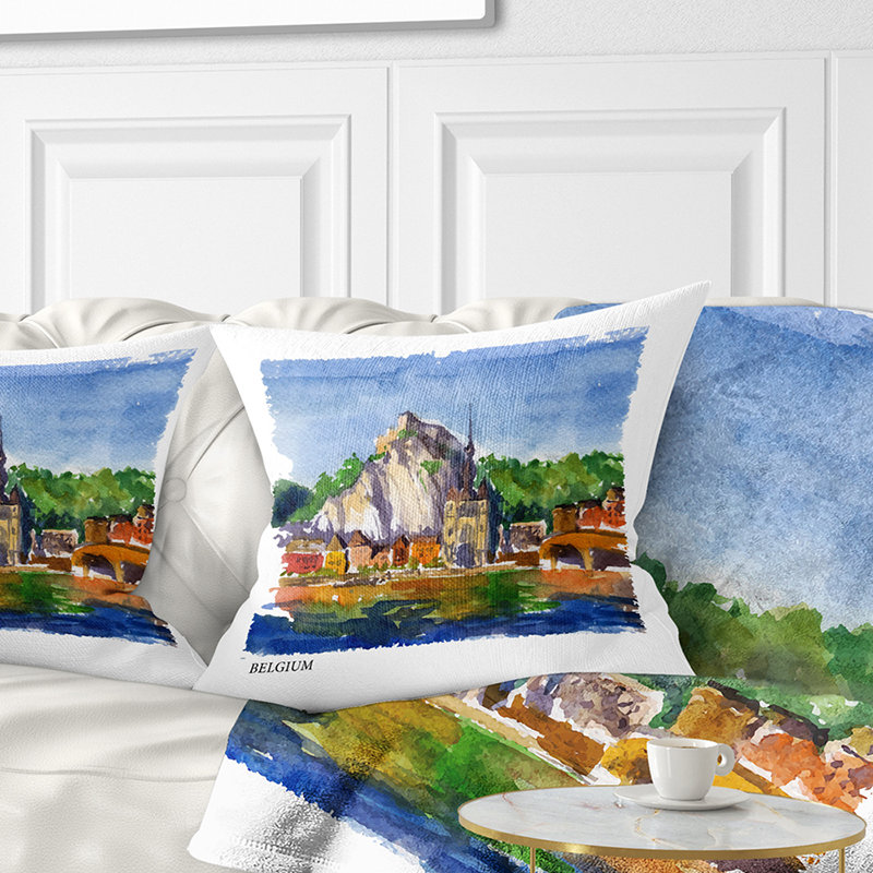 Coussin Belgique, 16 po x 1 po, Coussin décoratif