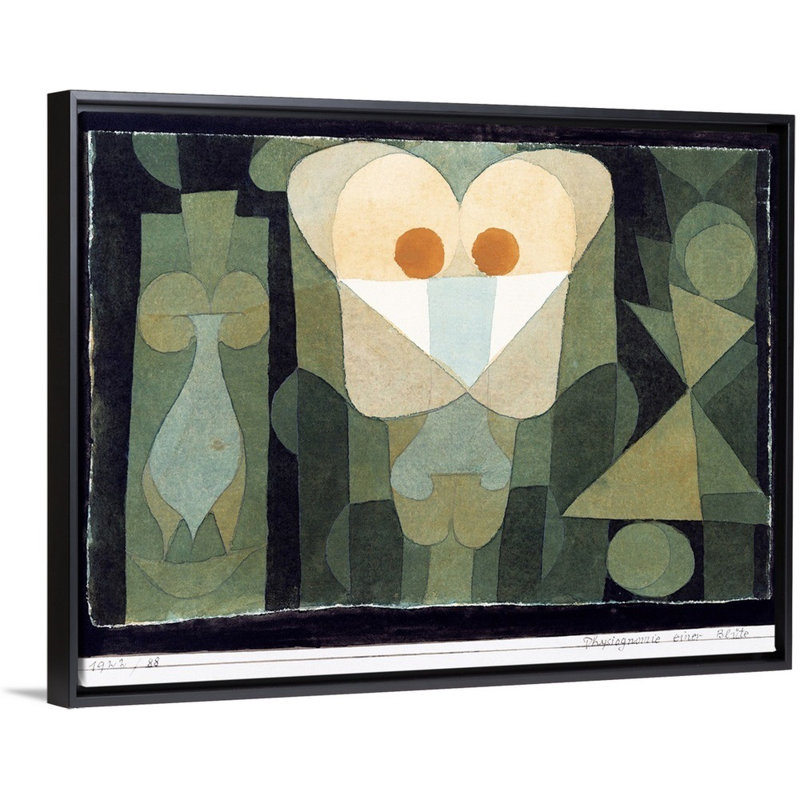 Reproduction d’art sur toile, "la physionomie de A Bloodcell" par Paul Klee, H 32 po x l 42 po x P 1,75 po, Cadre noir