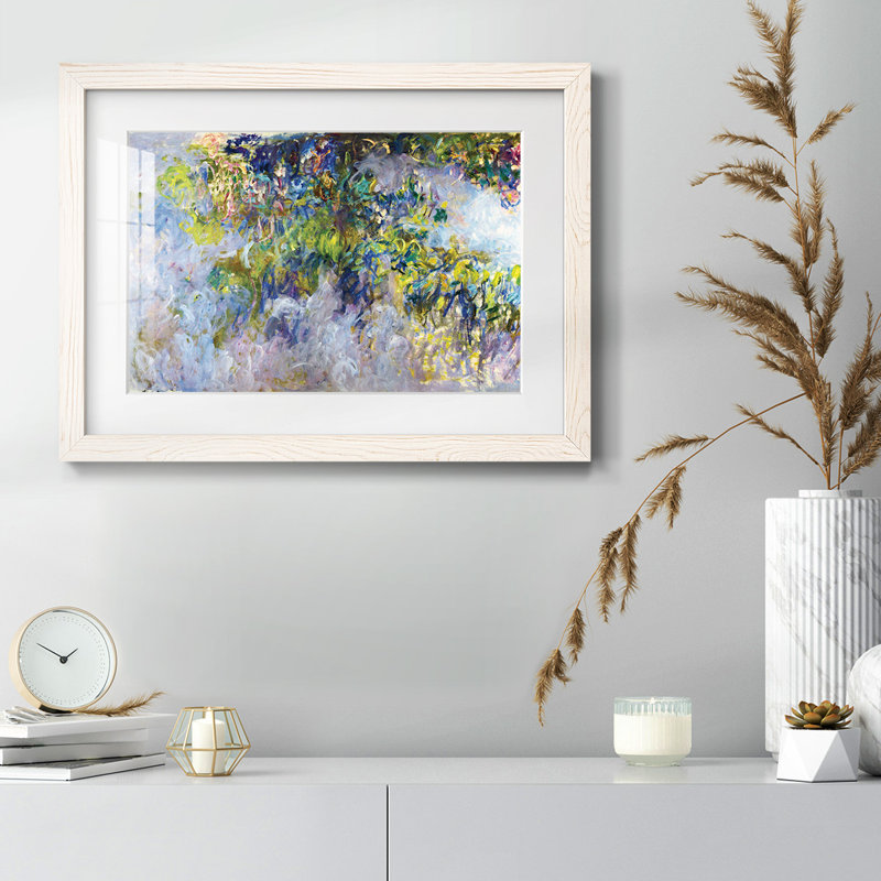 Wisteria [1] par Monet, reproduction d'art encadrée, H 14 po x l 20 po x P 1,5 po, Cadre blanc