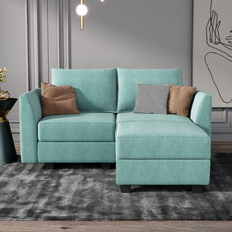 L Shaped Modular Reversible Sofa with Chaise Small Sectional