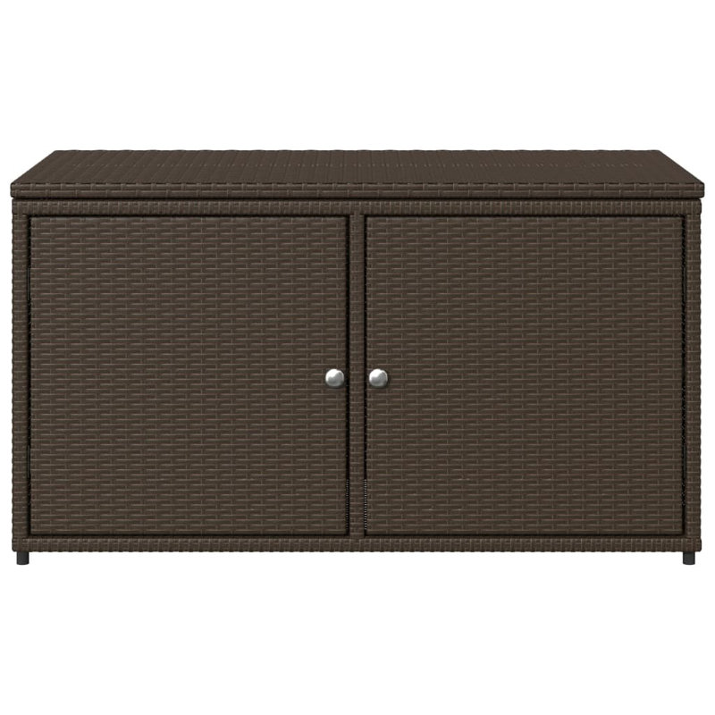 Garden Storage Cabinet 110X55x60.5 Cm Poly Rattan, Brown