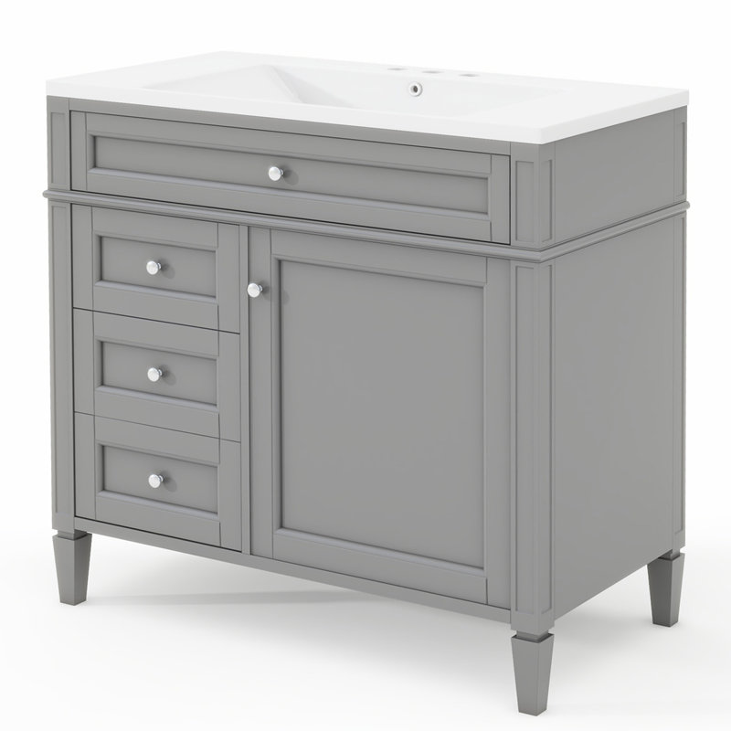 Base de meuble-lavabo simple 36 po seulement, Gris
