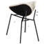 Ensemble de 4 chaises de salle à manger rembourrées en tissu Boucle de style Mid-Century avec dossier incurvé pour la salle à manger (blanc)-822429853