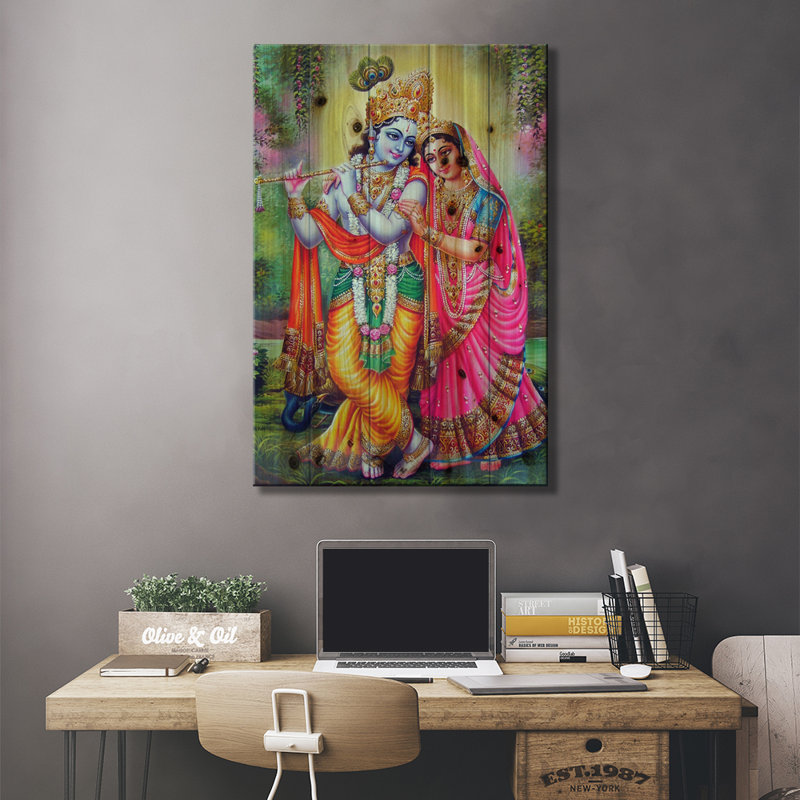 Krishna et Radha dieux indous, L 18 po x H 26 po