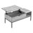 42" Lift-Top Coffee Table In Modern Style, Grey, Black Metal Accents, Hidden Storage With Lift-Top, 42 Inches, Rectangular, Grey Finish, Support, Included Option