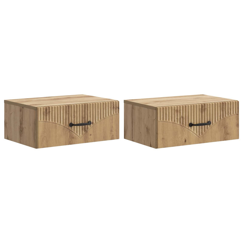 49cm W Manufactured Wood Bedside Table, Artisan Oak