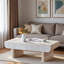 Table basse moderne avec 2 tiroirs cannelés