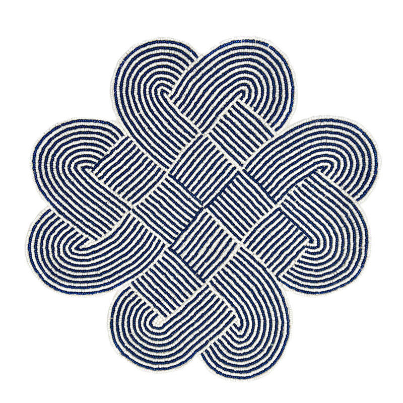 Knot Placemats, Blue/White